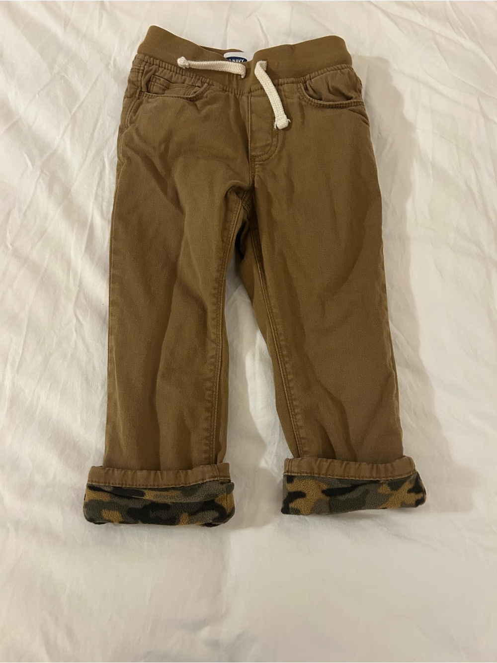 Old Navy Brown Pull-On Kids Pants with Camo Fleece Lining